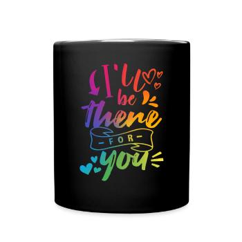 LGBT Herz Regenbogenfarbe - Tasse einfarbig - Schwarz - Vorne