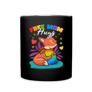 Kostenlose Mama-Umarmungen - Tasse einfarbig - Schwarz - Vorne