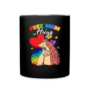 Kostenlose Mama-Umarmungen | Pride Month | Schwule Community - Tasse einfarbig - Schwarz - Vorne