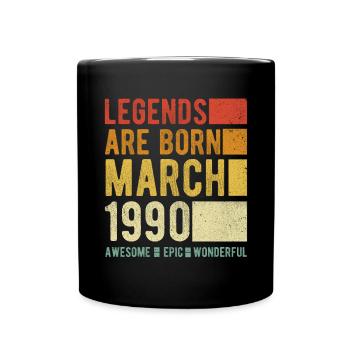 Birthday March 1990 - Full Colour Mug - black - Front