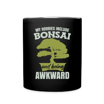 Funny Juniper Bonsai Tree - Full Colour Mug - black - Front