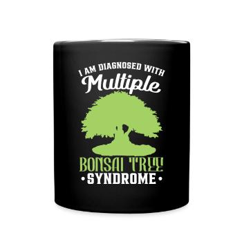 Japanischer Bonsaibaum lustig - Tasse einfarbig - Schwarz - Vorne