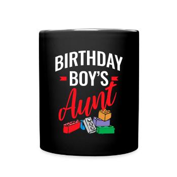 Blocs de construction de la tante du garçon d’anniversaire - Mug uni - noir - Devant