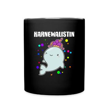 Karnewal Karnewalistin Karneval Fasnacht Konfetti - Tasse einfarbig - Schwarz - Vorne