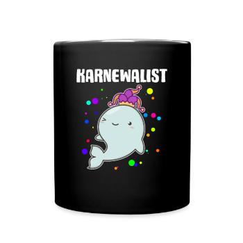 Karnewal Karnewalist Karneval Fasnacht Konfetti - Tasse einfarbig - Schwarz - Vorne