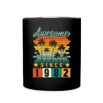 1982 Anniversaire Né Année de naissance millésime - Mug uni - noir - Devant