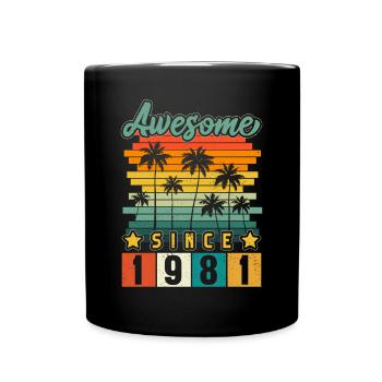 1981 Anniversaire Naissance Année de naissance millésime - Mug uni - noir - Devant