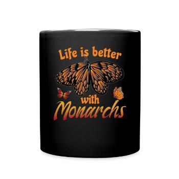 Citation du papillon monarque - Mug uni - noir - Devant