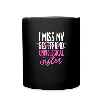 Schwester - Tasse einfarbig - Schwarz - Vorne
