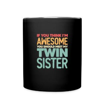 Schwester - Tasse einfarbig - Schwarz - Vorne