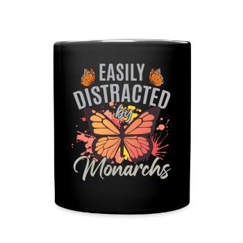 Facilement distrait par les monarques - Mug uni - noir - Devant