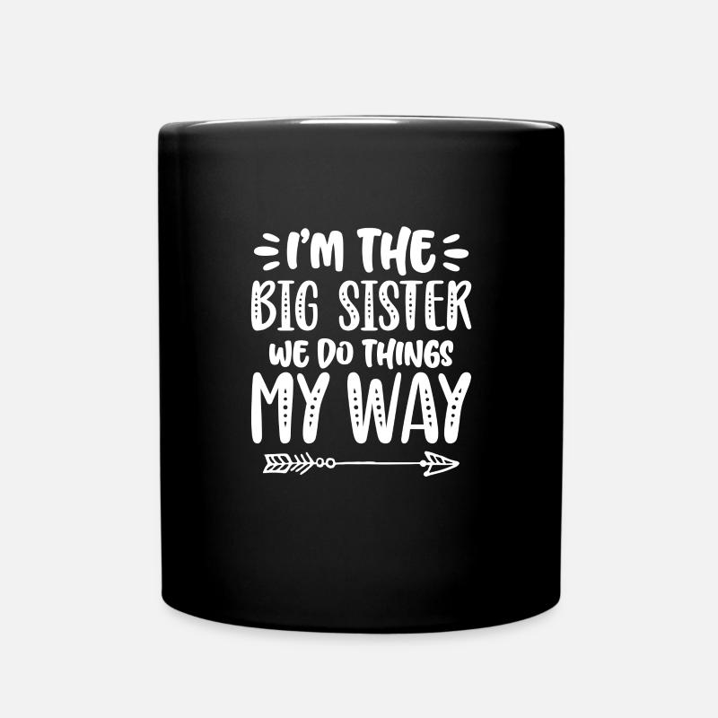Große Schwester - Tasse einfarbig - Schwarz