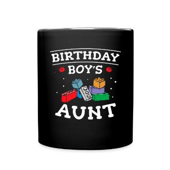 Blocs de construction de la tante du garçon d’anniversaire - Mug uni - noir - Devant