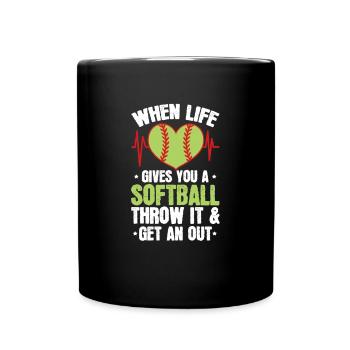 Joueur de softball Baseball Sport Pitcher Cadeau - Mug uni - noir - Devant