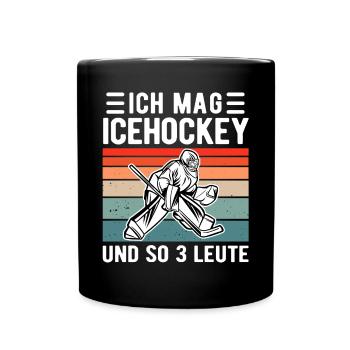 Eishockey Goalie retro Eis Hockey Spieler Geschenk - Tasse einfarbig - Schwarz - Vorne