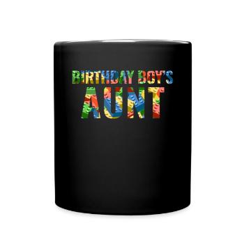 Blocs de construction de la tante du garçon d’anniversaire - Mug uni - noir - Devant