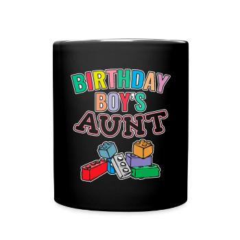 Blocs de construction de la tante du garçon d’anniversaire - Mug uni - noir - Devant