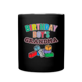 Birthday Kids Grandma Building Blocks - Full Colour Mug - black - Front