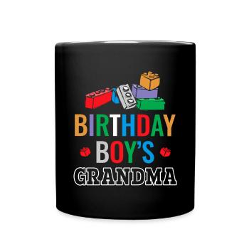 Birthday Kids Grandma Building Blocks - Full Colour Mug - black - Front