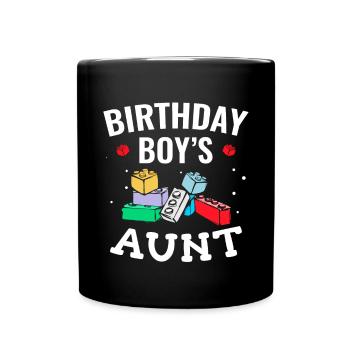 Blocs de construction de la tante du garçon d’anniversaire - Mug uni - noir - Devant