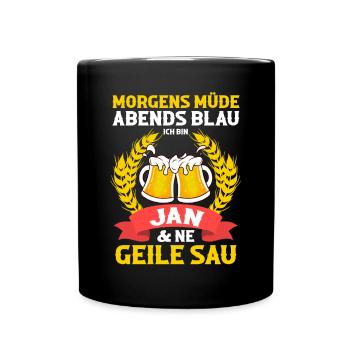 Jan - Tasse einfarbig - Schwarz - Vorne