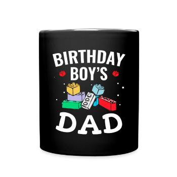 Le père d’un garçon d’anniversaire construit des blocs de construction - Mug uni - noir - Devant