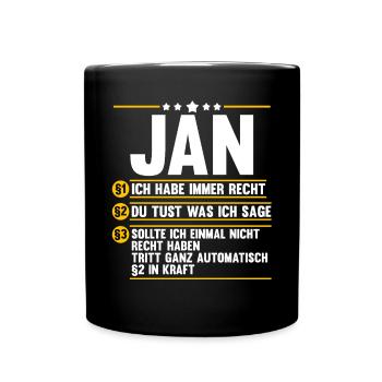 Jan - Tasse einfarbig - Schwarz - Vorne