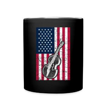 Double Bass US Flag Patriotic Double Bass Player - Tasse einfarbig - Schwarz - Vorne