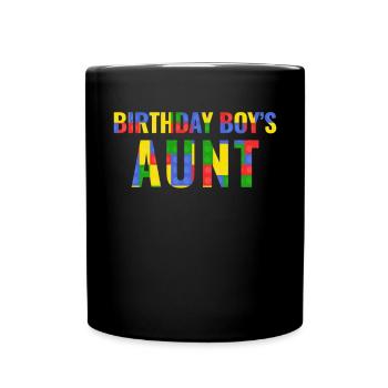 Blocs de construction de la tante du garçon d’anniversaire - Mug uni - noir - Devant