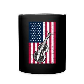 Contrebasse Drapeau US Patriotic Contrebassiste - Mug uni - noir - Devant