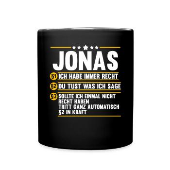 Jonas - Tasse einfarbig - Schwarz - Vorne