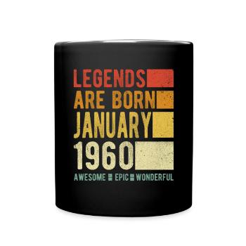 Anniversaire Janvier 1960 - Mug uni - noir - Devant