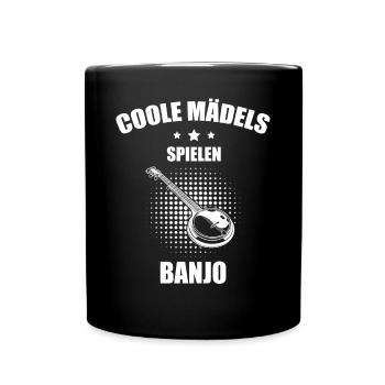 Banjo Banjospieler Banjoist - Tasse einfarbig - Schwarz - Vorne