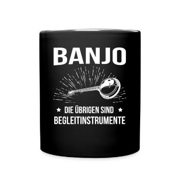 Banjo Banjospieler Banjoist - Tasse einfarbig - Schwarz - Vorne