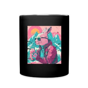 Winter Rabbit Ski Snowboard Snow Rabbit - Full Colour Mug - black - Front