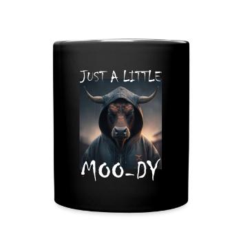 A little Moody Cow Beef Morning Grouch Farmer Sleep - Full Colour Mug - black - Front