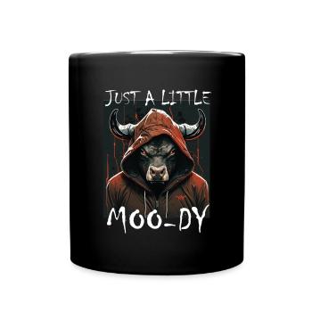 A little Moody Cow Beef Morning Grouch Farmer Sleep - Full Colour Mug - black - Front