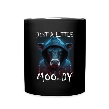 A little Moody Cow Beef Morning Grouch Farmer Sleep - Full Colour Mug - black - Front