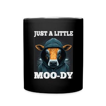 A little Moody Cow Beef Morning Grouch Farmer Sleep - Full Colour Mug - black - Front