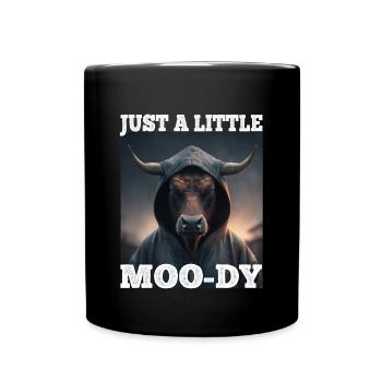 A little Moody Cow Beef Morning Grouch Farmer Sleep - Full Colour Mug - black - Front