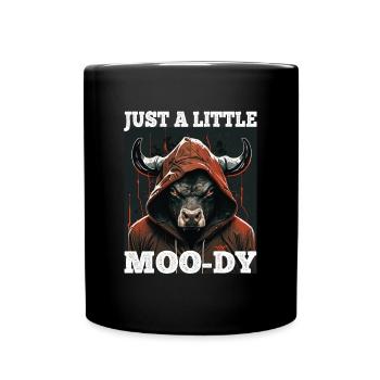 A little Moody Cow Beef Morning Grouch Farmer Sleep - Full Colour Mug - black - Front