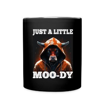 A little Moody Cow Beef Morning Grouch Farmer Sleep - Full Colour Mug - black - Front