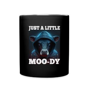 A little Moody Cow Beef Morning Grouch Farmer Sleep - Full Colour Mug - black - Front