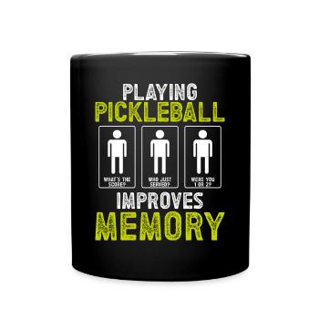 Pickleball speicher Wiedergeben - Tasse einfarbig - Schwarz - Vorne