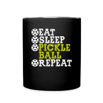 Food Sleep Pickleball Repeat - Full Colour Mug - black - Front