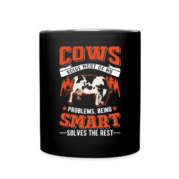Vache Cadeau Agriculteur Bovins Vaches - Mug uni - noir - Devant