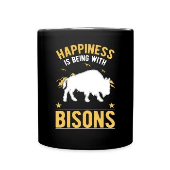 Buffle Bison chanceux Buffle d’eau - Mug uni - noir - Devant