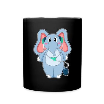 Musique casque Elephant - Mug uni - noir - Devant