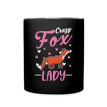 Verrückte Fuchs Lads Rotfuchs Frau - Tasse einfarbig - Schwarz - Vorne