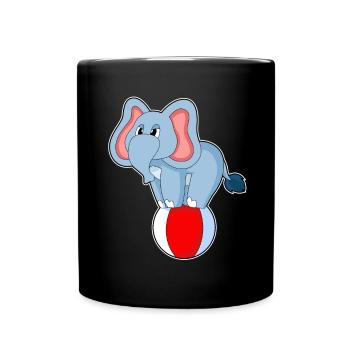 Elephant Workout Gymnastics Fitness - Full Colour Mug - black - Front